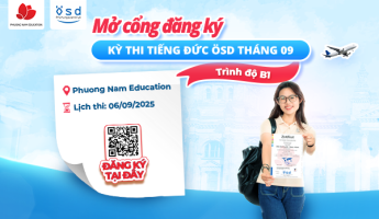 Thông báo tổ chức kỳ thi cấp Chứng chỉ năng lực tiếng Đức ÖSD trình độ B1 - tháng 09/2025
