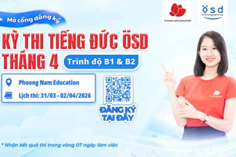 Thông báo tổ chức kỳ thi cấp Chứng chỉ năng lực tiếng Đức ÖSD tháng 04/2026