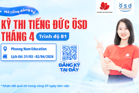 Thông báo tổ chức kỳ thi cấp Chứng chỉ năng lực tiếng Đức ÖSD tháng 04/2026