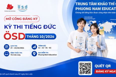 Thông báo tổ chức kỳ thi cấp Chứng chỉ năng lực tiếng Đức ÖSD tháng 10/2026