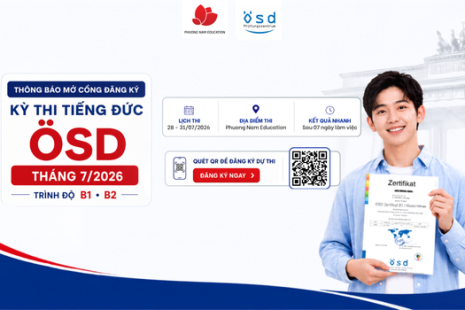 Thông báo lịch thi cấp Chứng chỉ năng lực tiếng Đức ÖSD tháng 07/2026